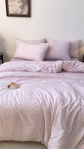 91家纺网 家纺一手货源 找家纺 2025年爆款新品有氧双层纱四件套-全系芋泥啵啵