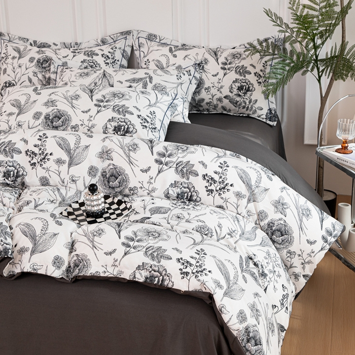 91家纺网 家纺一手货源 找家纺 雅慕家居 2025新款A类碎花水润棉磨毛四件套 赫本