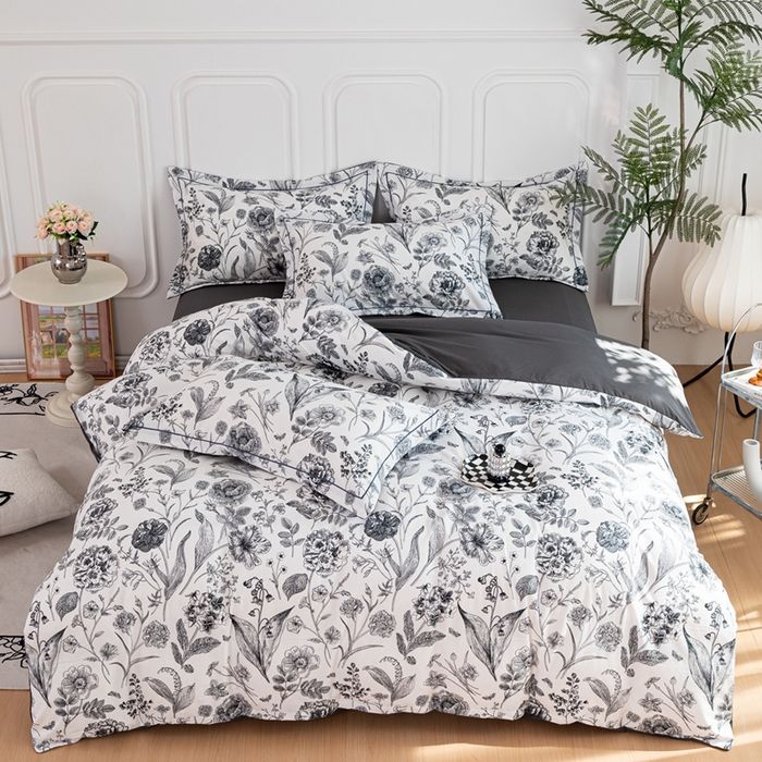 91家纺网 家纺一手货源 找家纺 雅慕家居 2025新款A类碎花水润棉磨毛四件套 赫本