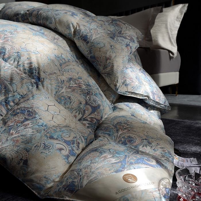 91家纺网 家纺一手货源 找家纺 织梦人羽绒工厂店 2024新款新国标50绒云柔棉柔赛丝数码印花被子 贝加尔