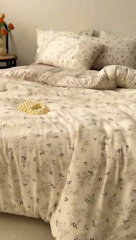 91家纺网 家纺一手货源 找家纺 2025年爆款新品有氧双层纱四件套-全系米希尔