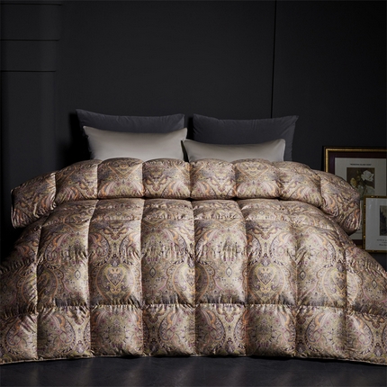 91家纺网 家纺一手货源 找家纺 （总）织梦人羽绒工厂店 2024新款新国标50绒蒙田里斯印花羽绒被