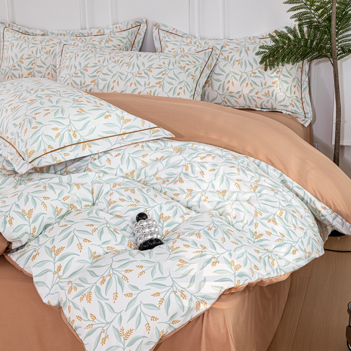 91家纺网 家纺一手货源 找家纺 雅慕家居 2025新款A类碎花水润棉磨毛四件套 春意盎然