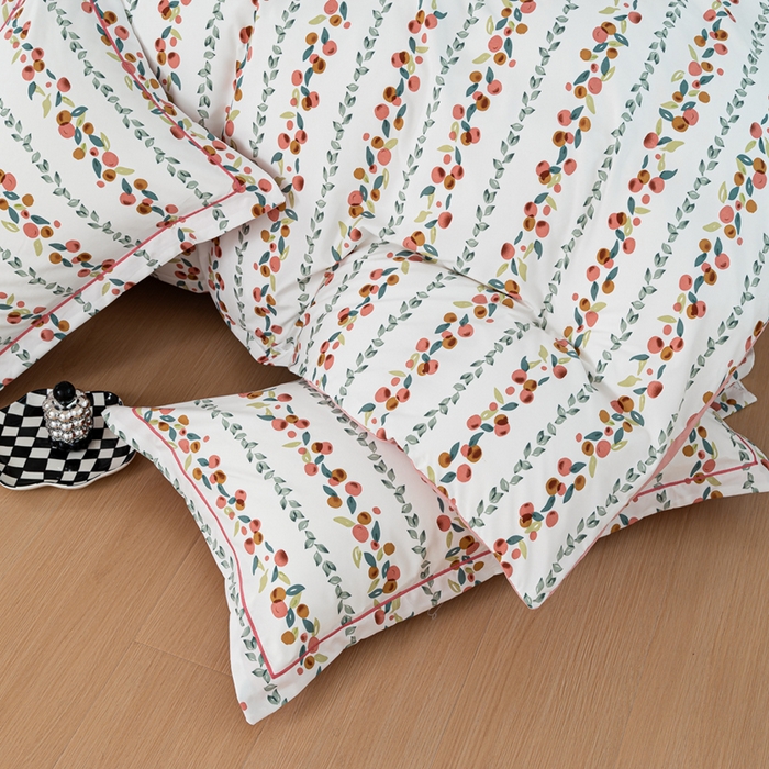 91家纺网 家纺一手货源 找家纺 雅慕家居 2025新款A类碎花水润棉磨毛四件套 果果乐园