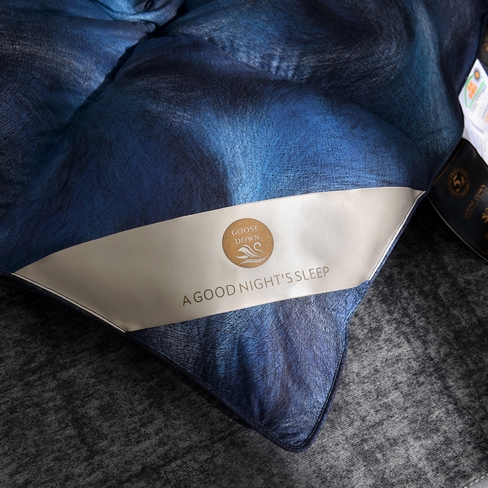 91家纺网 家纺一手货源 找家纺 织梦人羽绒工厂店 2024新款新国标50绒云柔棉柔赛丝数码印花被子 极光-蓝