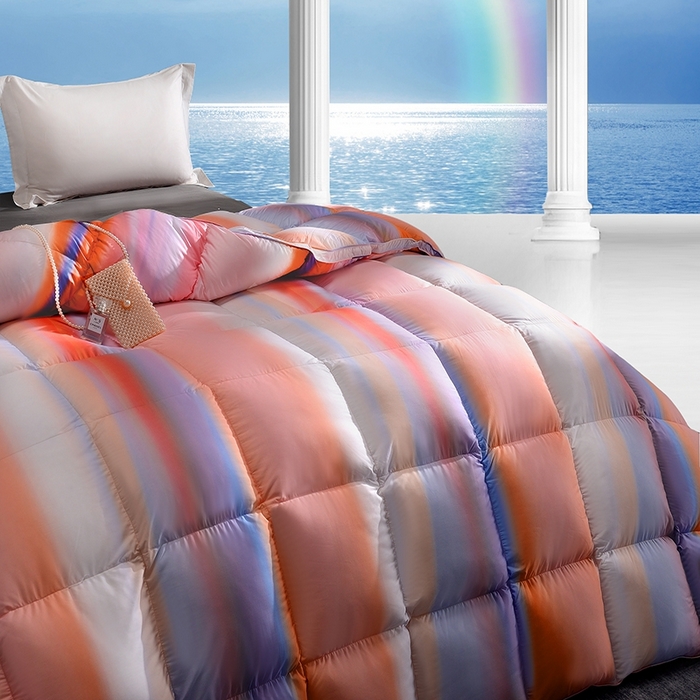 91家纺网 家纺一手货源 找家纺 织梦人羽绒工厂店 2024新款新国标50绒云柔棉柔赛丝数码印花被子 彩梦粉