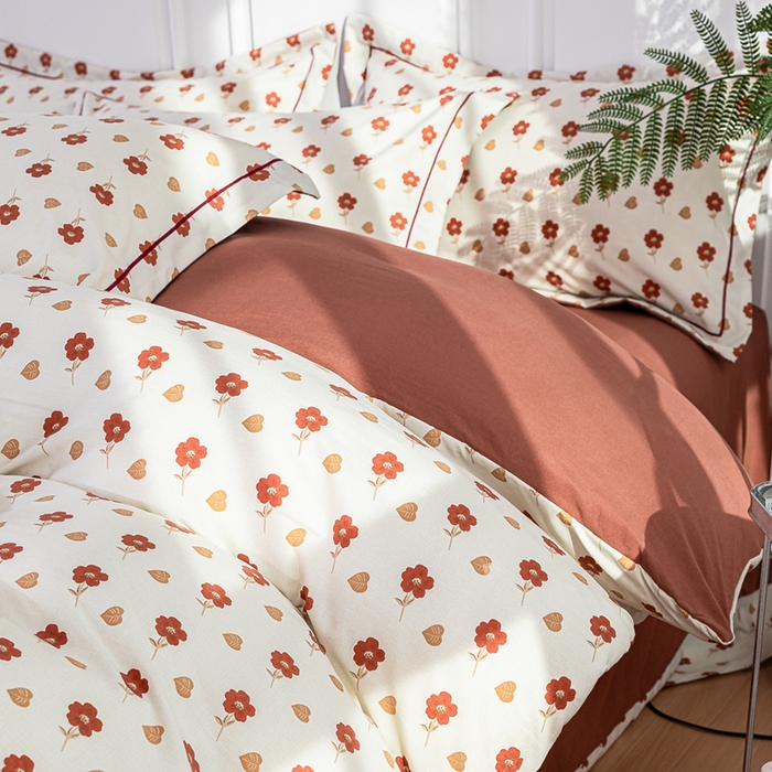 91家纺网 家纺一手货源 找家纺 雅慕家居 2025新款A类碎花水润棉磨毛四件套 花束