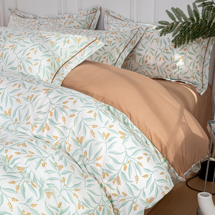 91家纺网 家纺一手货源 找家纺 雅慕家居 2025新款A类碎花水润棉磨毛四件套 春意盎然