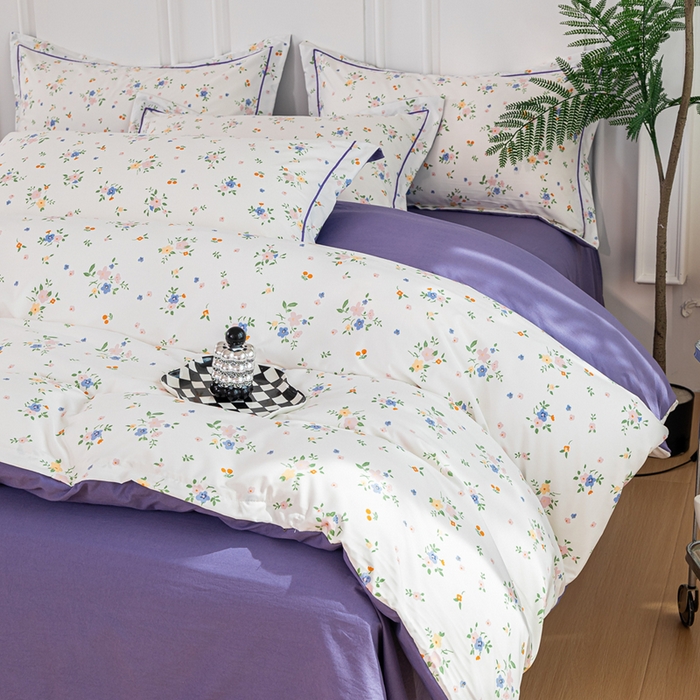 91家纺网 家纺一手货源 找家纺 雅慕家居 2025新款A类碎花水润棉磨毛四件套 春暖花开