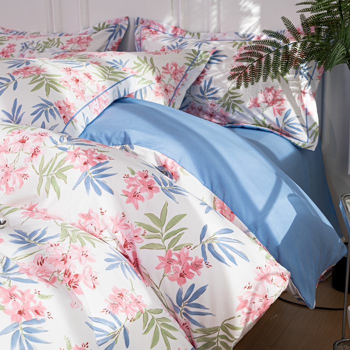 91家纺网 家纺一手货源 找家纺 雅慕家居 2025新款A类碎花水润棉磨毛四件套 百花齐放