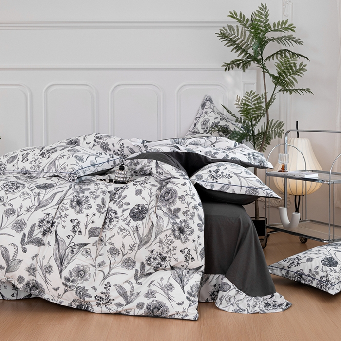 91家纺网 家纺一手货源 找家纺 雅慕家居 2025新款A类碎花水润棉磨毛四件套 赫本