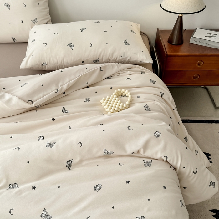 91家纺网 家纺一手货源 找家纺 2025年爆款新品有氧双层纱四件套-全系蝶舞