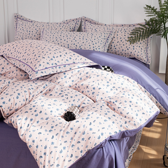 91家纺网 家纺一手货源 找家纺 雅慕家居 2025新款A类碎花水润棉磨毛四件套 田园生活