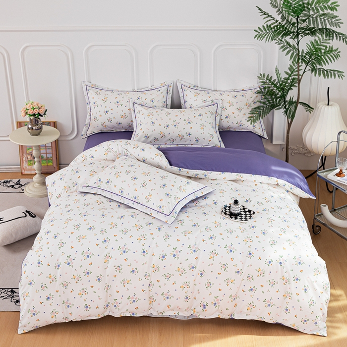 91家纺网 家纺一手货源 找家纺 雅慕家居 2025新款A类碎花水润棉磨毛四件套 春暖花开