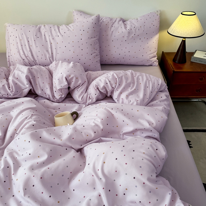 91家纺网 家纺一手货源 找家纺 2025年爆款新品有氧双层纱四件套-全系芋泥啵啵