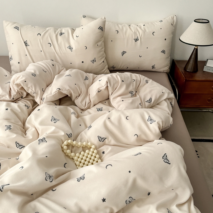 91家纺网 家纺一手货源 找家纺 2025年爆款新品有氧双层纱四件套-全系蝶舞