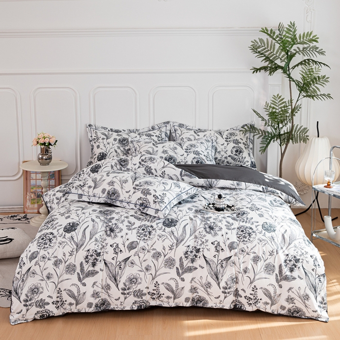 91家纺网 家纺一手货源 找家纺 雅慕家居 2025新款A类碎花水润棉磨毛四件套 赫本