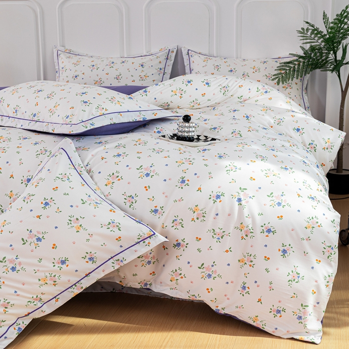 91家纺网 家纺一手货源 找家纺 雅慕家居 2025新款A类碎花水润棉磨毛四件套 春暖花开