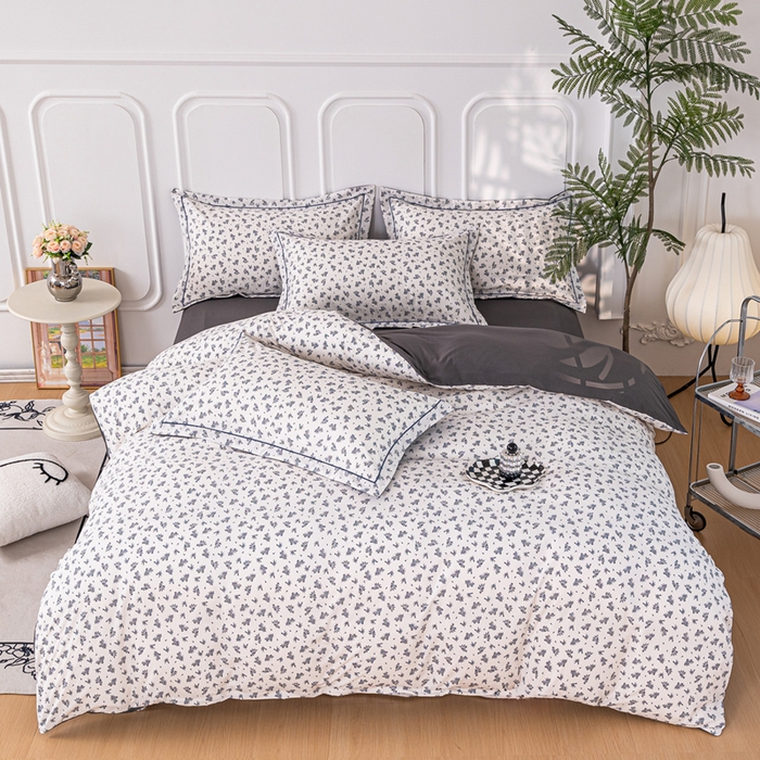 91家纺网 家纺一手货源 找家纺 雅慕家居 2025新款A类碎花水润棉磨毛四件套 波点生活