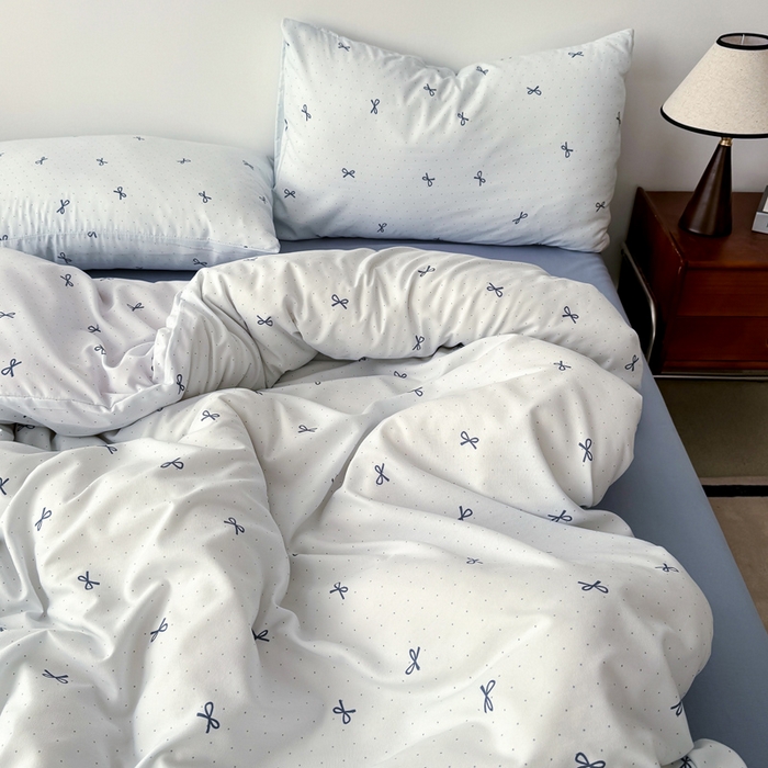 91家纺网 家纺一手货源 找家纺 2025年爆款新品有氧双层纱四件套-全系蝴蝶可颂-兰