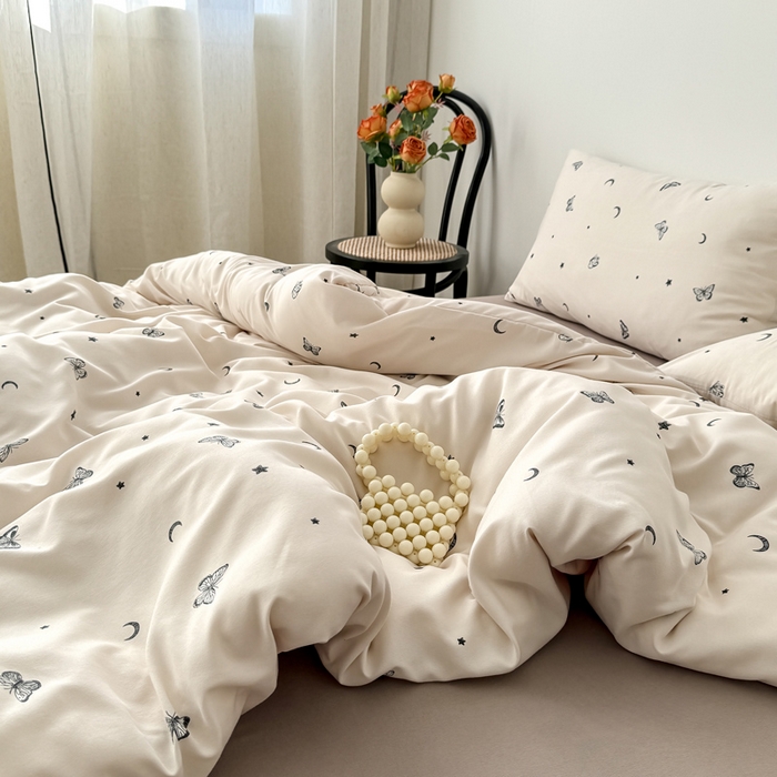 91家纺网 家纺一手货源 找家纺 2025年爆款新品有氧双层纱四件套-全系蝶舞