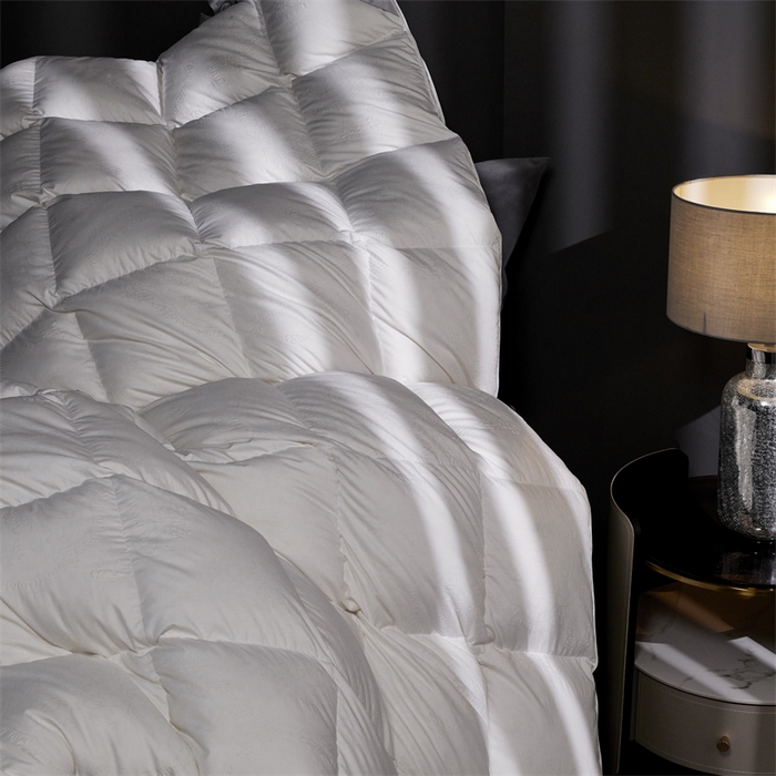 91家纺网 家纺一手货源 找家纺 织梦人羽绒工厂店 2024新款新国标50绒糯棉空气提花羽绒被 空气提花白