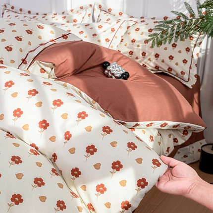 雅慕家居 2025新款A类碎花水润棉磨毛四件套 花束