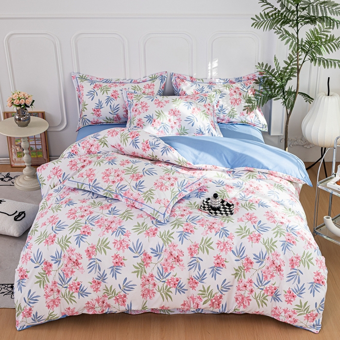 91家纺网 家纺一手货源 找家纺 雅慕家居 2025新款A类碎花水润棉磨毛四件套 百花齐放