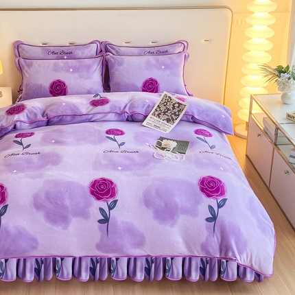 91家纺网 家纺一手货源 找家纺 （总）（买家秀 爆款不断货）A类母婴级牛奶绒四件套珊瑚绒四件套雪花绒四件套牛奶绒床裙四件套法莱绒床裙四件套