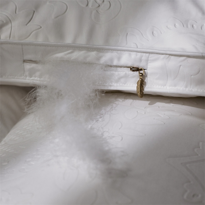 91家纺网 家纺一手货源 找家纺 织梦人羽绒工厂店 2024新款新国标50绒糯棉空气提花羽绒被 空气提花白