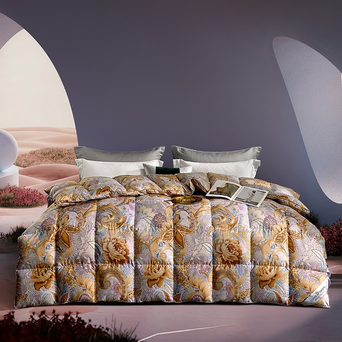 91家纺网 家纺一手货源 找家纺 织梦人羽绒工厂店 2024新款新国标50绒云柔棉柔赛丝数码印花被子 阿尔法咖