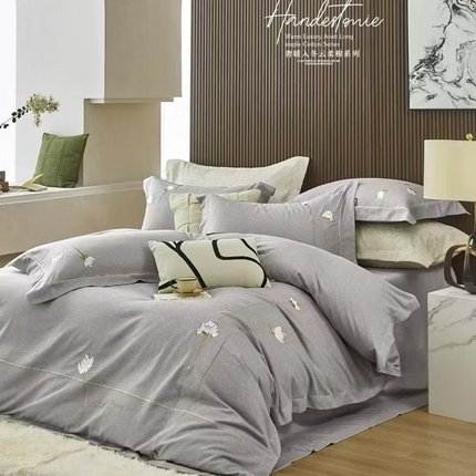玖玖爱家纺 2025新款云柔棉超柔磨毛四件套-朵瑞亚 朵瑞亚浅灰绿