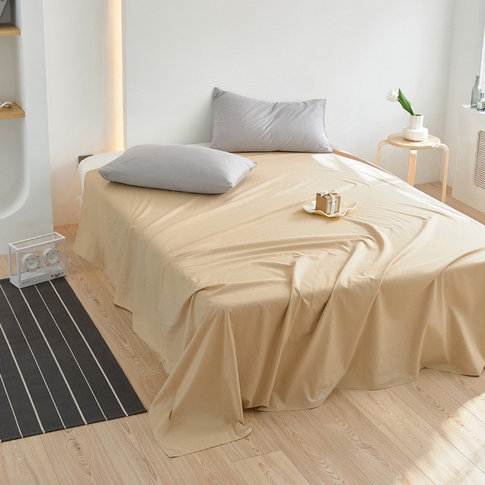 91家纺网 家纺一手货源 找家纺 40支纯色彩虹糖系列单品床单 彩虹-米黄