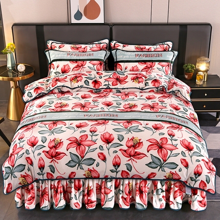 91家纺网 家纺一手货源 找家纺 （总）（买家秀 爆款不断货）A类母婴级牛奶绒四件套珊瑚绒四件套雪花绒四件套牛奶绒床裙四件套法莱绒床裙四件套