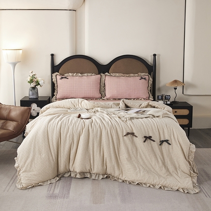 91家纺网 家纺一手货源 找家纺 （总）优希家纺 2025新款小艺生活纱布印花多功能夏被四件套