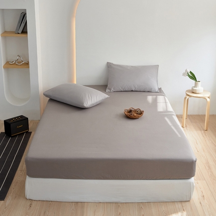 2025春夏新款40支纯色彩虹糖系列单品床笠 彩虹-咖灰