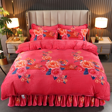 91家纺网 家纺一手货源 找家纺 （总）（买家秀 爆款不断货）A类母婴级牛奶绒四件套珊瑚绒四件套雪花绒四件套牛奶绒床裙四件套法莱绒床裙四件套