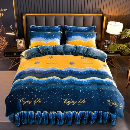 91家纺网 家纺一手货源 找家纺 （总）（买家秀 爆款不断货）A类母婴级牛奶绒四件套珊瑚绒四件套雪花绒四件套牛奶绒床裙四件套法莱绒床裙四件套