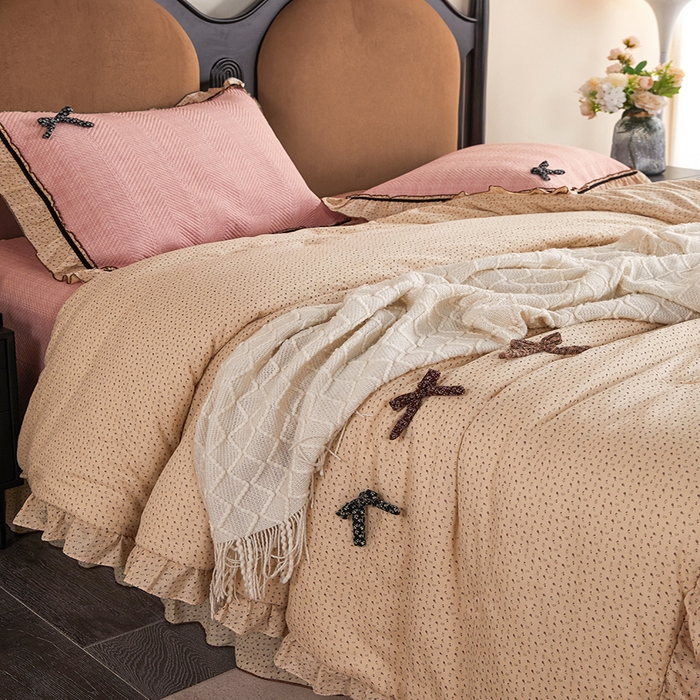 91家纺网 家纺一手货源 找家纺 （总）优希家纺 2025新款小艺生活纱布印花多功能夏被四件套