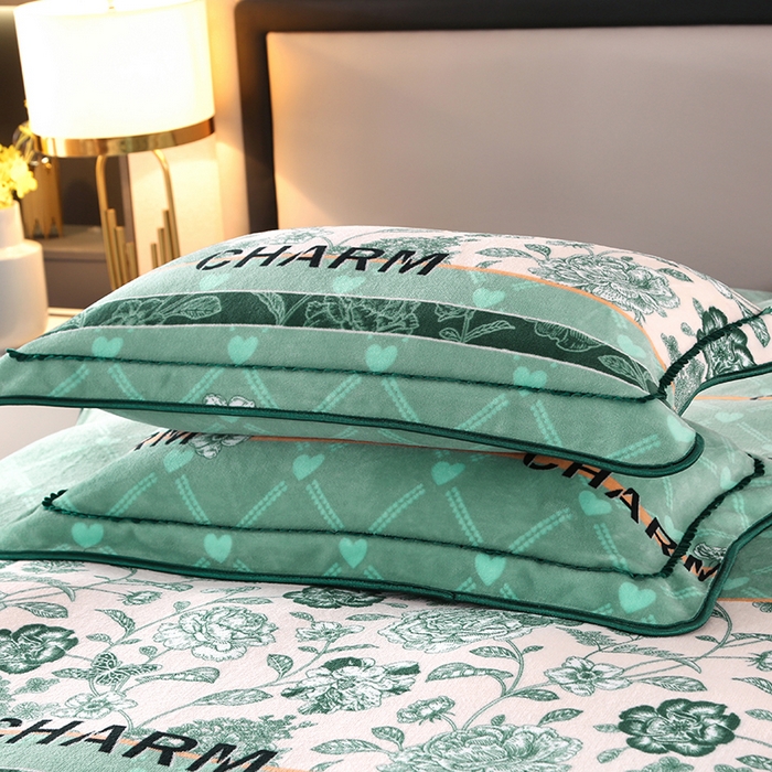 91家纺网 家纺一手货源 找家纺 （买家秀 爆款不断货）A类母婴级牛奶绒四件套珊瑚绒四件套雪花绒四件套牛奶绒床裙四件套法莱绒床裙四件套 花边-诗情画意2