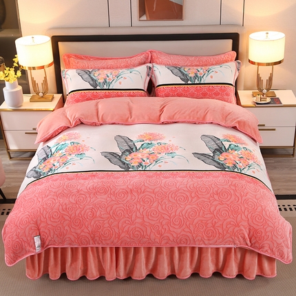 91家纺网 家纺一手货源 找家纺 （总）（买家秀 爆款不断货）A类母婴级牛奶绒四件套珊瑚绒四件套雪花绒四件套牛奶绒床裙四件套法莱绒床裙四件套