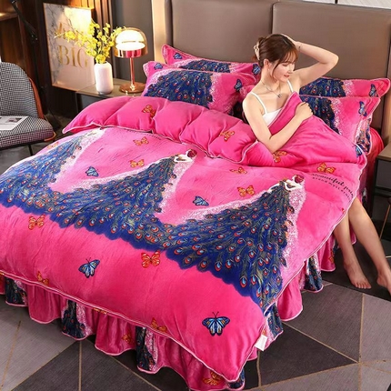 91家纺网 家纺一手货源 找家纺 （总）（买家秀 爆款不断货）A类母婴级牛奶绒四件套珊瑚绒四件套雪花绒四件套牛奶绒床裙四件套法莱绒床裙四件套