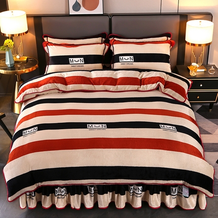 91家纺网 家纺一手货源 找家纺 （买家秀 爆款不断货）A类母婴级牛奶绒四件套珊瑚绒四件套雪花绒四件套牛奶绒床裙四件套法莱绒床裙四件套 花边-裸婚时代