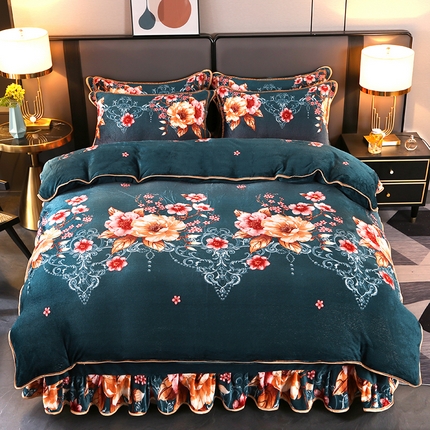 91家纺网 家纺一手货源 找家纺 （总）（买家秀 爆款不断货）A类母婴级牛奶绒四件套珊瑚绒四件套雪花绒四件套牛奶绒床裙四件套法莱绒床裙四件套