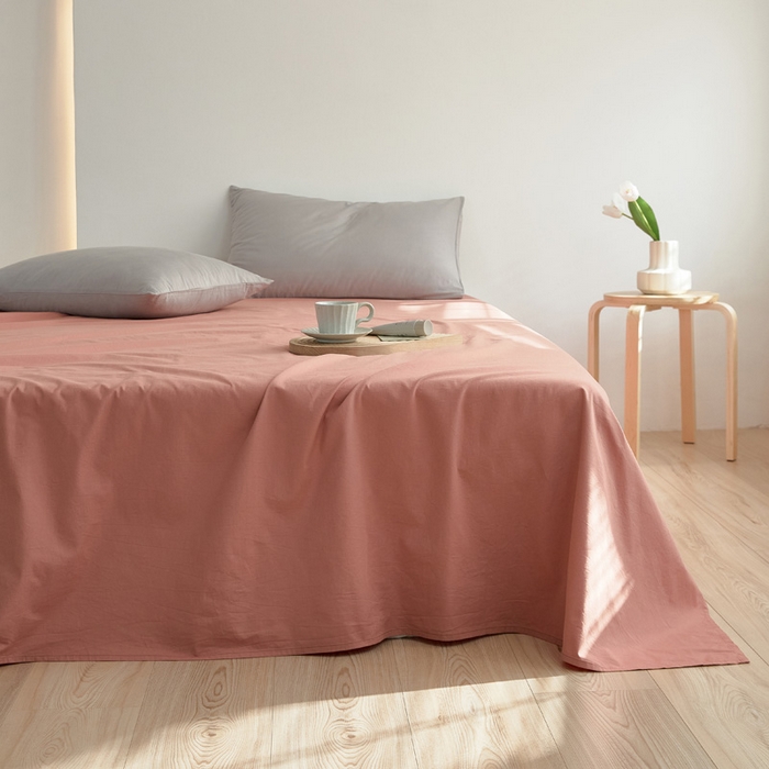 91家纺网 家纺一手货源 找家纺 40支纯色彩虹糖系列单品床单 彩虹-绯红