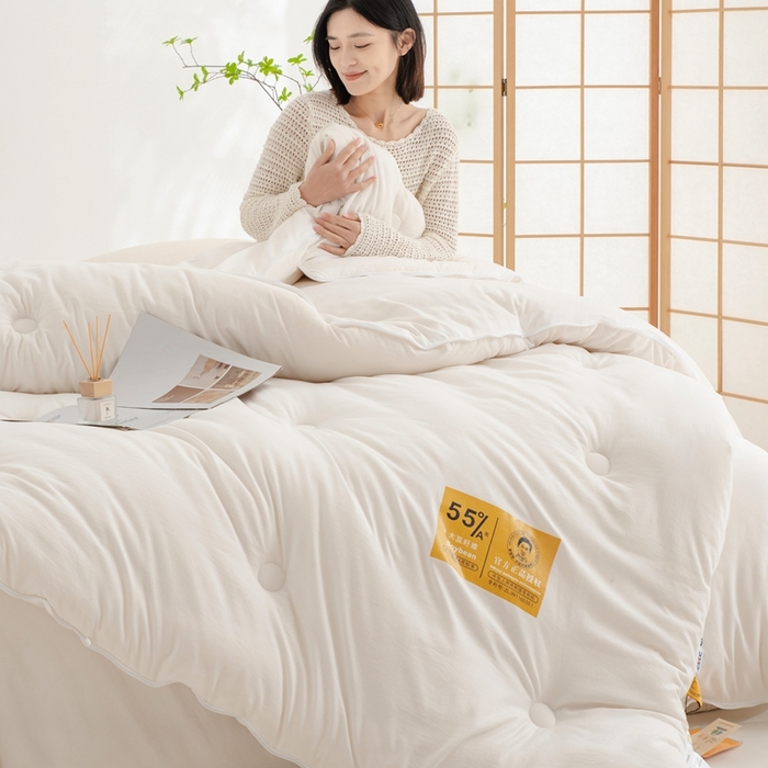 91家纺网 家纺一手货源 找家纺 恒科家纺 2025新款德绒提花李官奇大豆被55%高含量被芯官方授权工厂制造李官奇大豆纤维被 子母被