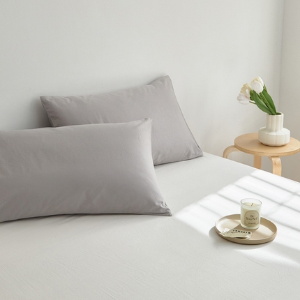 春夏新款40支纯色彩虹糖系列单品枕套 彩虹-蜜灰