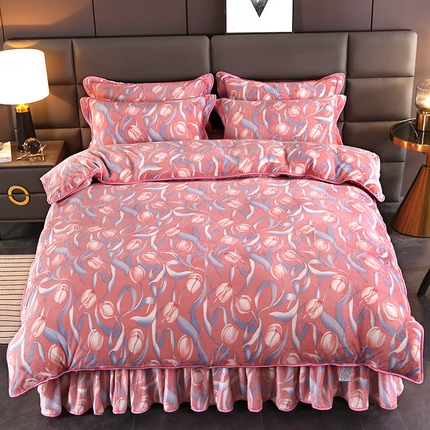 91家纺网 家纺一手货源 找家纺 （总）（买家秀 爆款不断货）A类母婴级牛奶绒四件套珊瑚绒四件套雪花绒四件套牛奶绒床裙四件套法莱绒床裙四件套