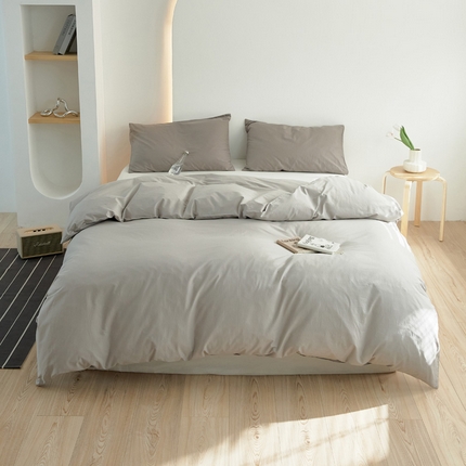 91家纺网 家纺一手货源 找家纺 2025春夏新款40支纯色彩虹糖单品系列单品被套 彩虹-清灰