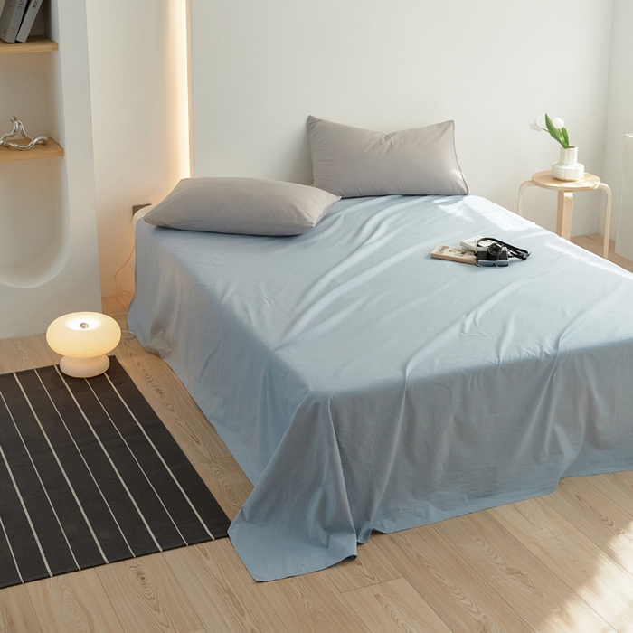 91家纺网 家纺一手货源 找家纺 40支纯色彩虹糖系列单品床单 彩虹-光蓝